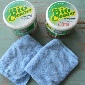 Bio Cleaner Set of (2) 17.5oz Cleaning Clays w/ Towels and Sponges SUPER SIZE